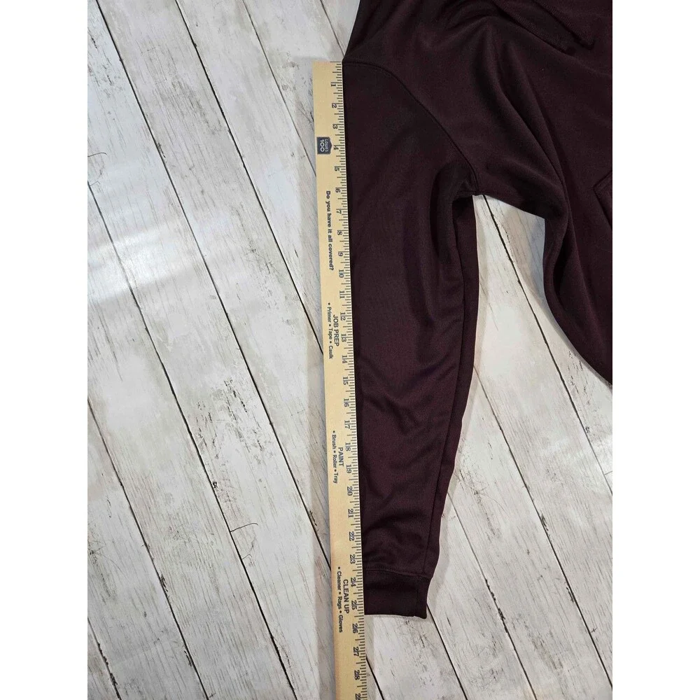 Nike Mens Hoodie Size M Burgundy Pullover Sweatshirt Logo Sleeve Tape